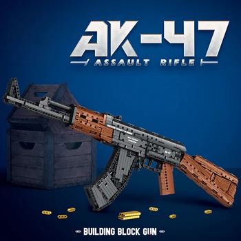 1366 шт. Строительный блок Снайперская винтовка AK47, Специальная полицейская бригада, серия оружия, набор, Детский подарочный пистолет, игрушка, способная запускать пули