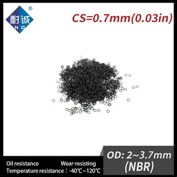 20 шт./лот Резина Черная NBR CS толщиной 0,7 мм OD2/3/3.2/3.7 мм Прокладка для часов водонепроницаемая резиновая прокладка