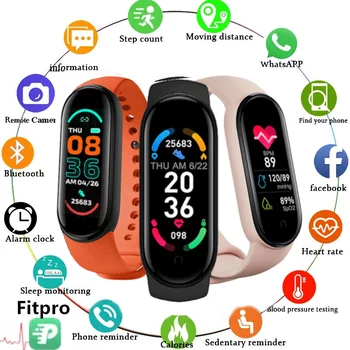 2021 Новые Смарт-часы M6 Для Мужчин И Женщин, Спортивный Смарт-браслет для Фитнеса, Версия Fitpro, Bluetooth, Музыка, Частота сердечных сокращений, Фотографирование, Умные Часы