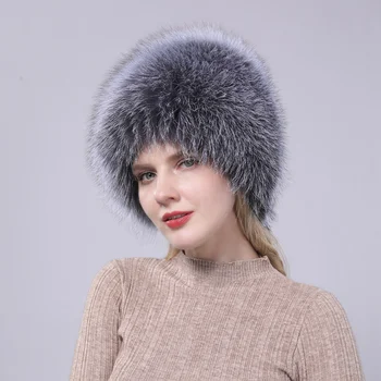 2022 Женская зимняя шапка из лисьей шерсти, Теплая меховая эластичная шапка для защиты ушей, Осенне-зимний парик, Новая мода