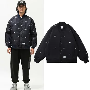 2023 WTAPS утепленная куртка пилота с вышивкой костями, хлопковая японская мужская и женская бейсбольная одежда WY741