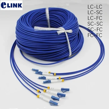 500mtr 4-жильные патчкорды из бронированного волокна SC LC FC ST UPC APC, однорежимный 4-волоконный соединительный кабель из бронированного оптического волокна ELINK ftth