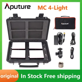 Aputure AL MC 4-Light Travel Kit Мини-светодиодный светильник для фотостудии RGBWW 3200 K-6500 K с контролем цвета HSI с зарядным чехлом