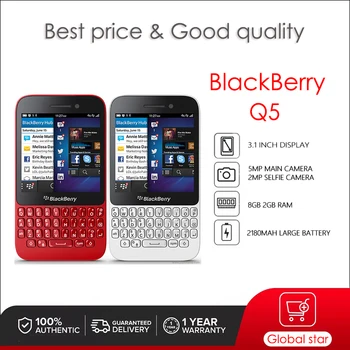BlackBerry Q5 Восстановленный Оригинальный разблокированный мобильный телефон 2 ГБ + 8 ГБ 5-мегапиксельная камера Бесплатная доставка