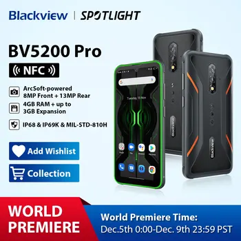 Blackview BV5200 Pro Прочный Телефон 4 ГБ 64 ГБ Andriod 12 Helio G35 Mobile 6,1 