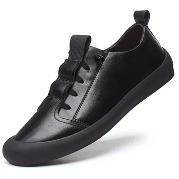 Eioupi/ Новые мужские повседневные кроссовки на плоской подошве из натуральной коровьей кожи, Дизайнерская обувь для катания на коньках