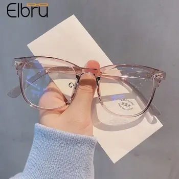 Elbru 0-1-1.5-2.5-3-3.5-4-5-6 Модные очки для близорукости, Круглые очки от голубых лучей, близорукость, очки для женщин и мужчин, очки для близорукости
