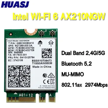 Huasj wifi 6 AX210 wifi 6e m.2 ngff 2400 Мбит/с для intel ax210ngw 2,4 ГГц/5g 802.11ax bluetooth 5,2 ax200