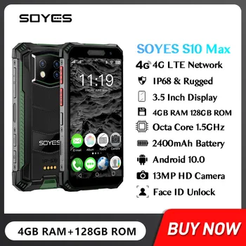 SOYES S10 Max Мини Прочный Смартфон Android 10 Восьмиядерный 4 ГБ ОЗУ 128 ГБ ПЗУ IP68 Отпечаток пальца Face ID Разблокировка PTT Мобильного Телефона