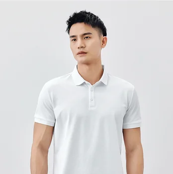 V8265- Мужская повседневная рубашка поло с короткими рукавами, мужская летняя новая однотонная футболка с отворотом и короткими рукавами.