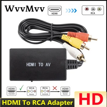 WVVMVV HDMI К RCA AV/CVBS Адаптер HD Видео Конвертер HDMI к RCA AV/CVSB L/R Видео 1080P Мини HDMI к AV Поддержка NTSC PAL