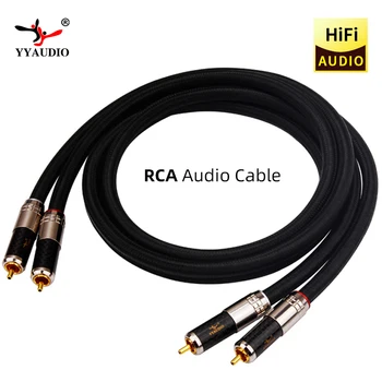 YYAUDIO Hi-end Аудио 2 RCA кабель от мужчины к мужчине Мультимедийный DVD Соединитель Высшего качества Occ Двойной RCA к двойному RCA кабелю 1 м 2 м