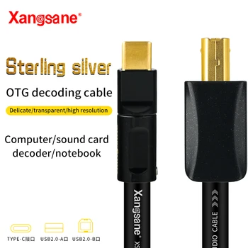xangsane 4n стерлингового серебра typec кабель usbc otg USB кабель микшер компьютер мобильный телефон кабель dac USB кабель для передачи данных