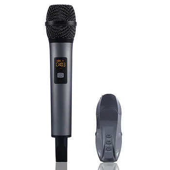 Беспроводной Bluetooth Микрофон с шумоподавлением, качество звука высокой четкости, Металлический корпус, светодиодный дисплей, живой микрофон с USB-адаптерами