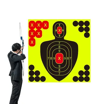 Бумажная флуоресцентная наклейка с 8-дюймовой гуманоидной мишенью для запуска прицельных винтовок, Флуоресцентная наклейка для стрельбы по мишеням для мужчин и женщин, Практика