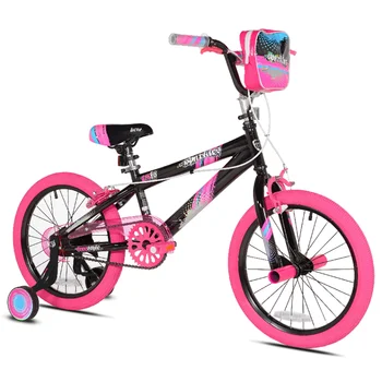 Велосипед Kent Bicycles 18 дюймов для девочек, черный и розовый