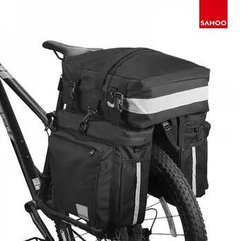 Велосипедный Багажник Sahoo Pannier 37L, Задняя стойка для багажника, Переноска 3 в 1, Сумка для Переноски Через плечо, Светоотражающий Светильник 14892-A-SA