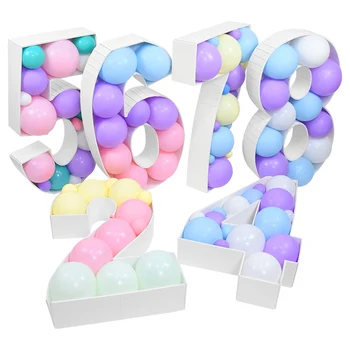 Гигантские рамки с цифрами для наполнения воздушных шаров 0 1 2 3 4 5 6 7 8 9 Коробка для наполнения воздушных шаров с цифрами на День Рождения, Воздушный шар, Свадебный Фон, Декор