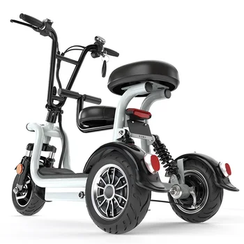 Двухмоторный 3-колесный электрический складной велосипед CC, электрический трехколесный велосипед