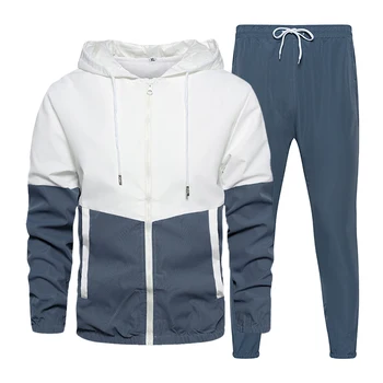 Демисезонный Верхняя одежда с карманами на молнии, куртка + Брюки, комплекты 5XL, комплект в стиле хип-хоп, спортивный костюм, спортивные костюмы в стиле пэчворк, мужские