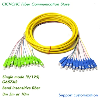 Дерево оптоволоконных кабелей-12 волокон - SC/APC-SC/UPC-SM (9/125)-G657A2-разветвление 0,9 мм