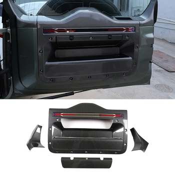 Для 2020-2021 Land Rover Defender 90 110 ABS с рисунком из углеродного волокна, наклейка на внутреннюю декоративную панель багажника автомобиля, детали интерьера