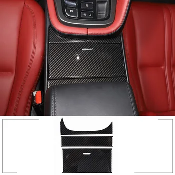 Для Jaguar F-TYPE 2013-2024 ABS Коробка для хранения Центральной консоли из углеродного волокна, Декоративная наклейка на панель, автомобильные аксессуары