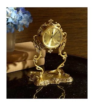 Европейские латунные декоративные часы Американские настольные часы латунные часы для учебы роскошные украшения отеля из чистой меди
