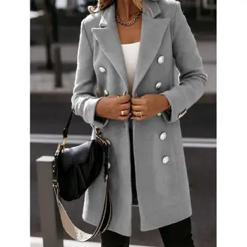Женская Верхняя одежда, осень-зима, пальто со стоячим воротником в рубчик, теплая фланелевая куртка, верхняя одежда, куртка с длинным рукавом, пальто, Большие размеры