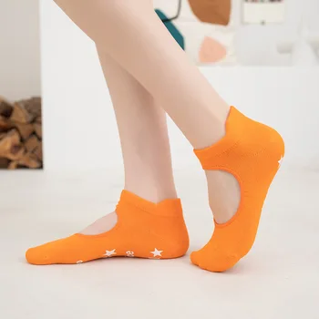 Женские носки Свободного размера для йоги, Силиконовые Нескользящие носки для Пилатеса, Дышащие носки для фитнеса, Балета, танцев, Хлопковые спортивные носки Эластичность