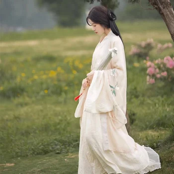 Женский Китайский традиционный костюм Ханьфу с вышивкой, одежда для народных танцев принцессы династии Тан, Элегантное женское платье династии Хань