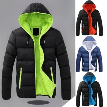 Зимняя хлопковая куртка в европейском и американском стиле для мужчин, повседневные парки с капюшоном, Теплое хлопковое пальто, зимнее пальто, мужская куртка