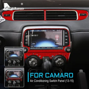 Карбоновое волокно AIRSPEED для Chevrolet Camaro 2013 2014 2015 Аксессуары Для внутренней отделки Автомобиля, наклейка на панель переключателя кондиционера