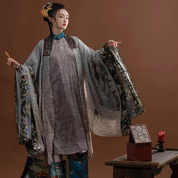 Китайский Традиционный Халат Hanfu для Женщин, Наряд для Косплея, Элегантные сказочные костюмы для народных танцев, Восточное представление, ретро-наряд, костюмы из 3 предметов