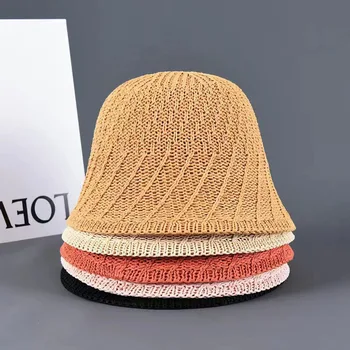 Летняя Полая Дышащая панама для женщин, Вязаные Хлопчатобумажные Рыбацкие шапки, Складная Пляжная шляпа для путешествий на открытом воздухе, Gorros Panama