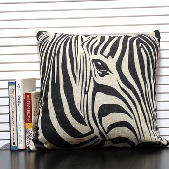 Наволочка с изображением зебры, Европейский придворный стиль с рисунком животных в полоску, Наволочка с рисунком Зебры оптом