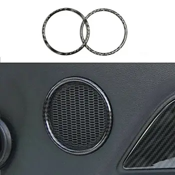 Накладка на круглое кольцо Динамика Двери автомобиля из углеродного волокна для Ford Mustang 2015-2019