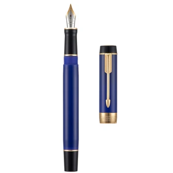 Обновленная версия Jinhao 100 Mini Синяя Авторучка из смолы с Золотым Зажимом EF/F/M/Изогнутый Наконечник с Конвертером Офисная Чернильная ручка Для Письма