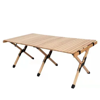 Открытый стол для яичных рулетов из массива дерева, складной стол и стулья, стол для кемпинга, стол для пикника, портативный стол для кемпинга, стол для пикника