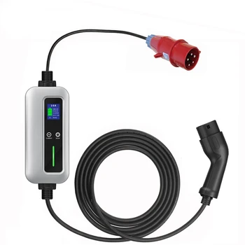 Портативное зарядное устройство для электромобиля New Energy 3-фазное 11 кВт Европейского стандарта с регулировкой тока автомобильного зарядного устройства с задержкой зарядки