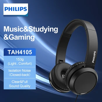 Проводные наушники Philips TAH4105 153g Встроенный микрофон Изолирует Шум от изучения музыки Игр Бесплатная Доставка для некоторых стран