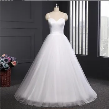 Простые Свадебные платья на бретельках, Белое женское Vestido De Novia, Высококачественное Роскошное Свадебное платье