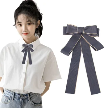 Ретро женщин Боути новой корейской версии колледж стиль сплошной цвет воротник ленты, цветок рубашка мода аксессуары ручной работы галстук-бабочка