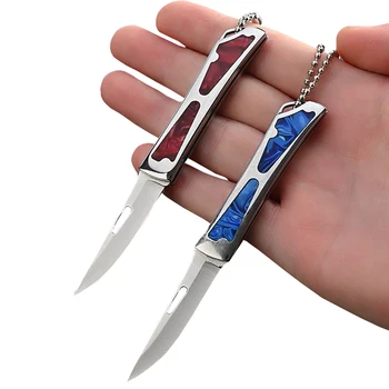 Складной нож с красочной ручкой из смолы, Портативный карманный нож, брелок, EDC Гаджеты, инструменты для выживания на открытом воздухе Для мужчин, подарок