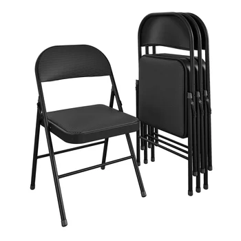 Складной стул с тканевой обивкой, черный, 4 отсчета