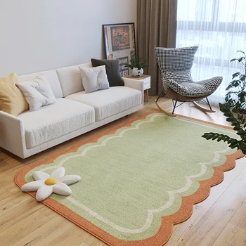 Современный вход, зеленый ковер в стиле Люкс, диван в гостиной и чайный столик, одеяло специальной формы в стиле Ins, прикроватная тумбочка для спальни, полный ковер