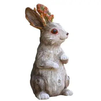 Украшения с кроликами, Пасхальные украшения с милыми листьями кролика, Декор в виде кролика для весеннего дома, декор для спальни, Настольный кролик-кролик